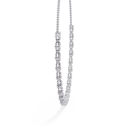 Unique Round Cut Lab Diamond Floral Necklace