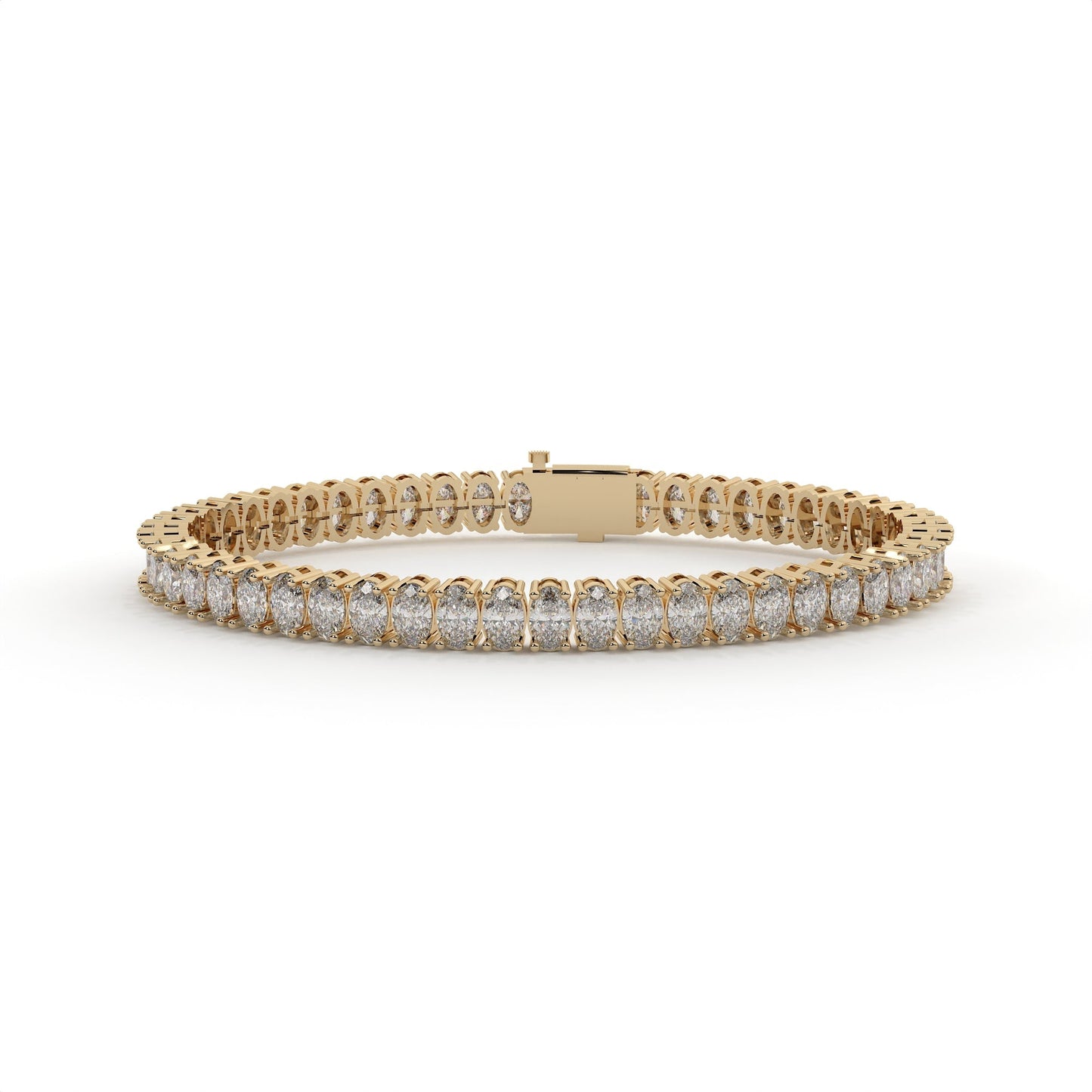 Gold bracelet with diamonds on a white background