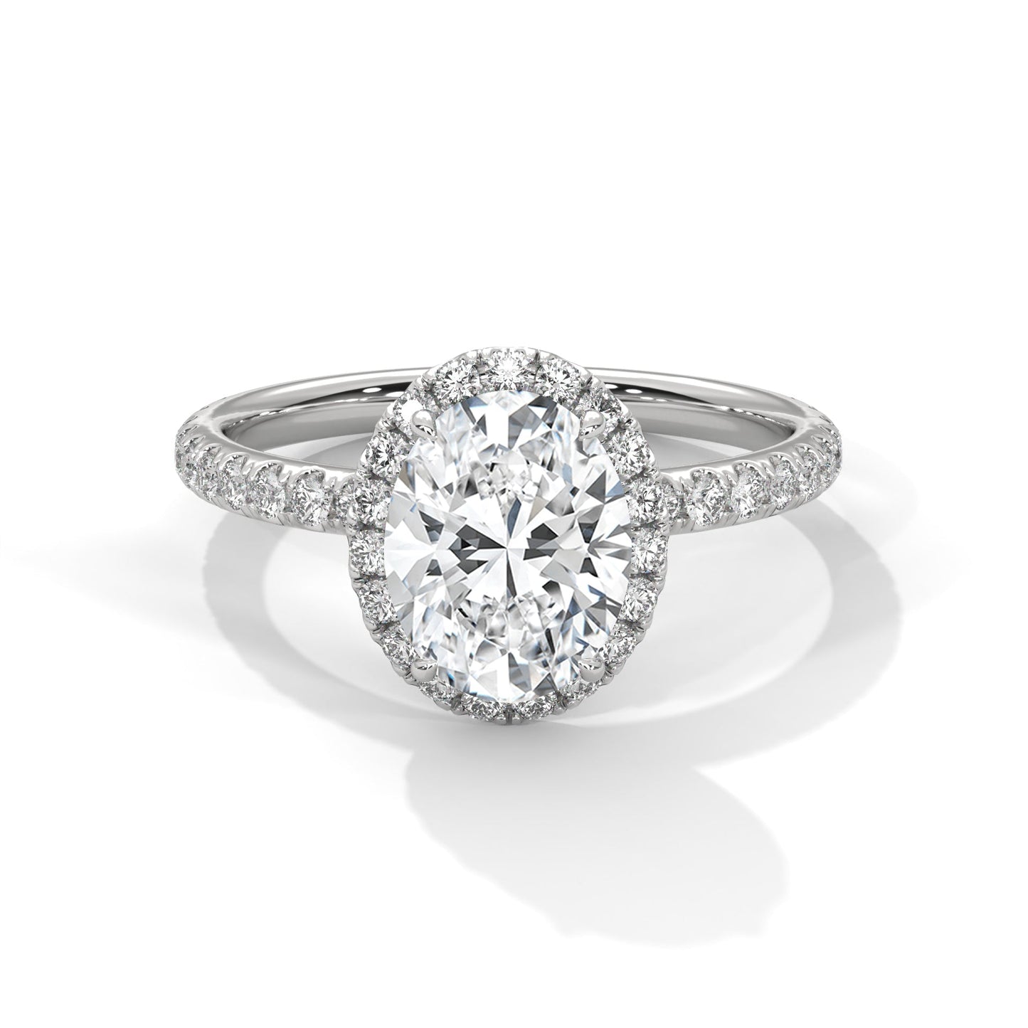 Diamond ring with a white background