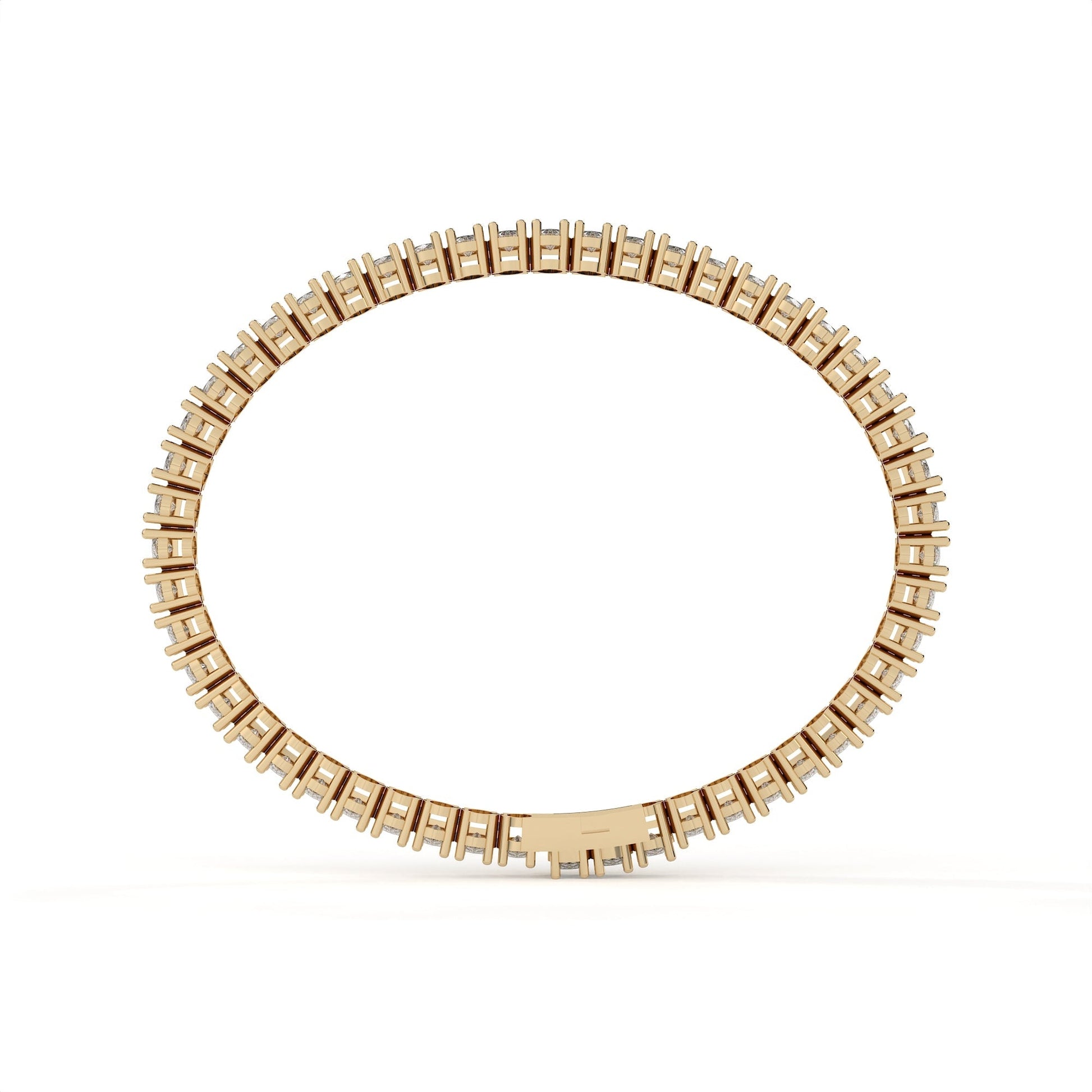 Gold ring with small square stones on a white background