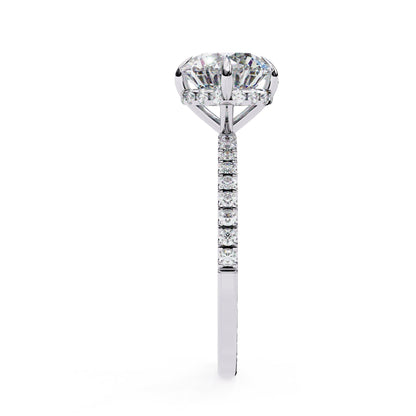 Hidden Halo Round Lab Diamond Engagement Ring