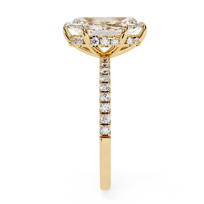 Marquise Diamond Hidden Halo Engagement Ring