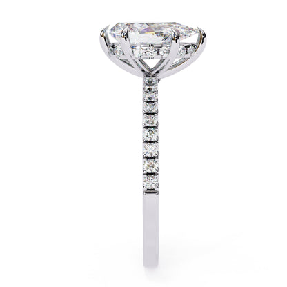 Yellow Gold Pear Diamond Solitaire Accent Ring