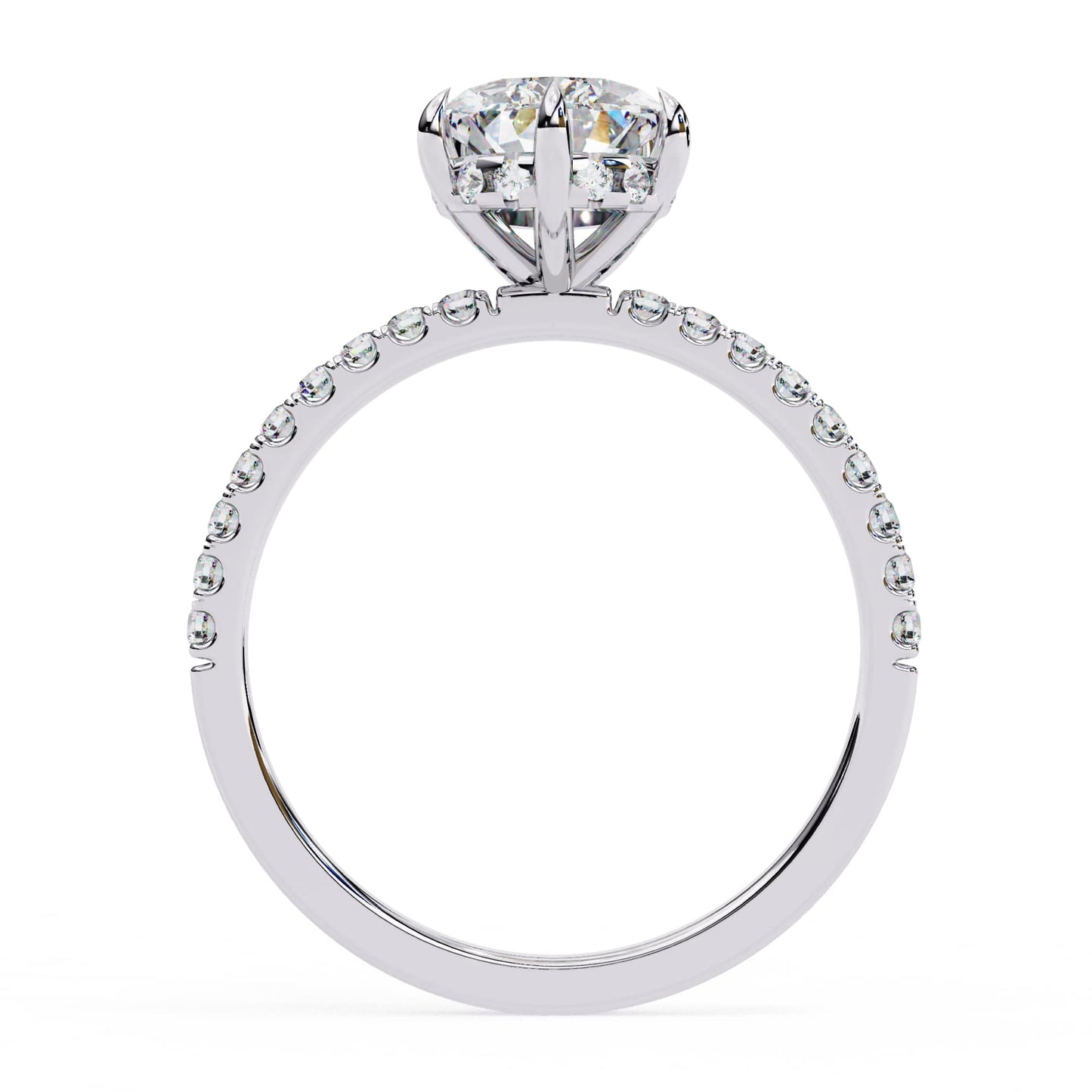 Yellow Gold Pear Diamond Solitaire Accent Ring