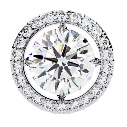 Round Cut Halo Diamond Stud Earrings