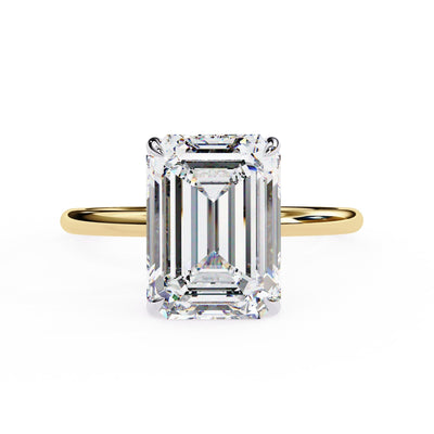 Emerald Lab Grown Diamond Hidden Halo Engagement Ring