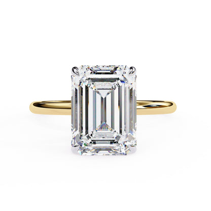 Emerald Lab Grown Diamond Hidden Halo Engagement Ring