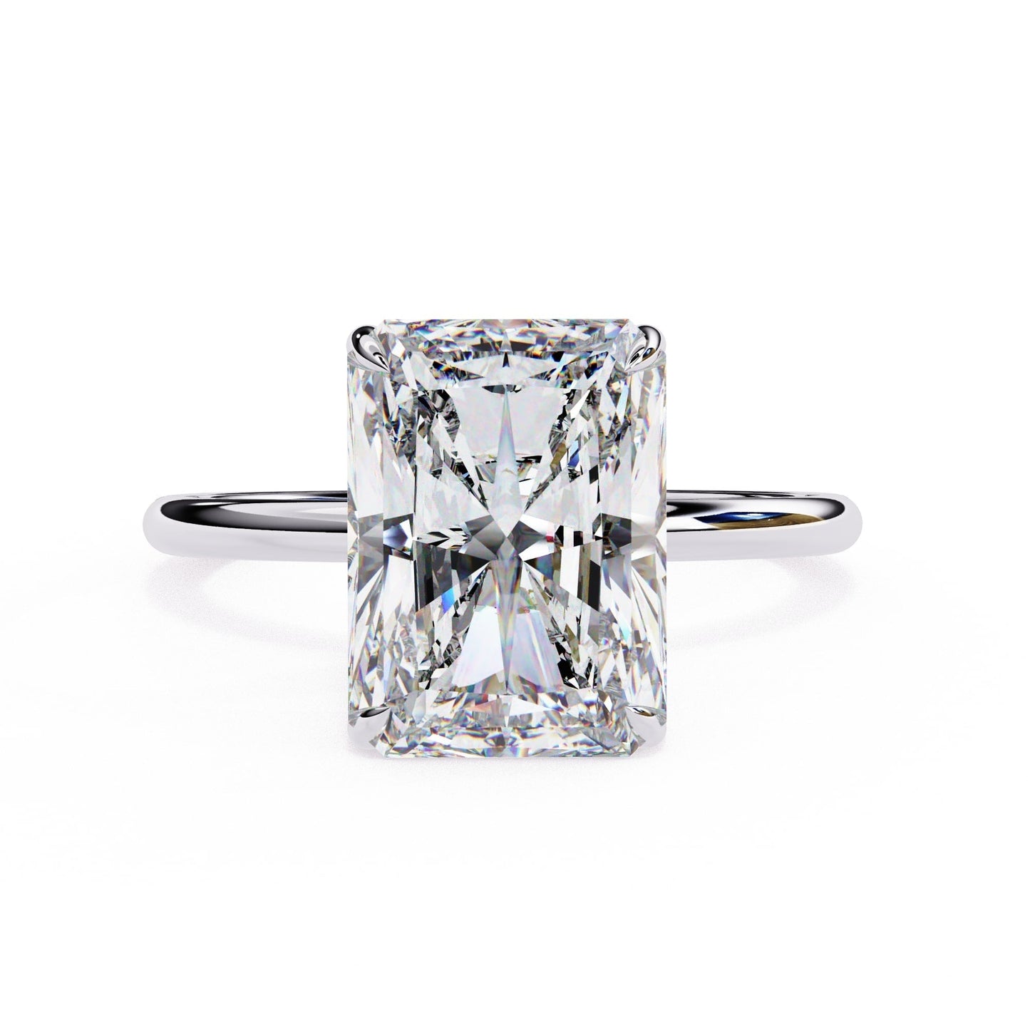 Hidden Halo Radiant Diamond Engagement Ring