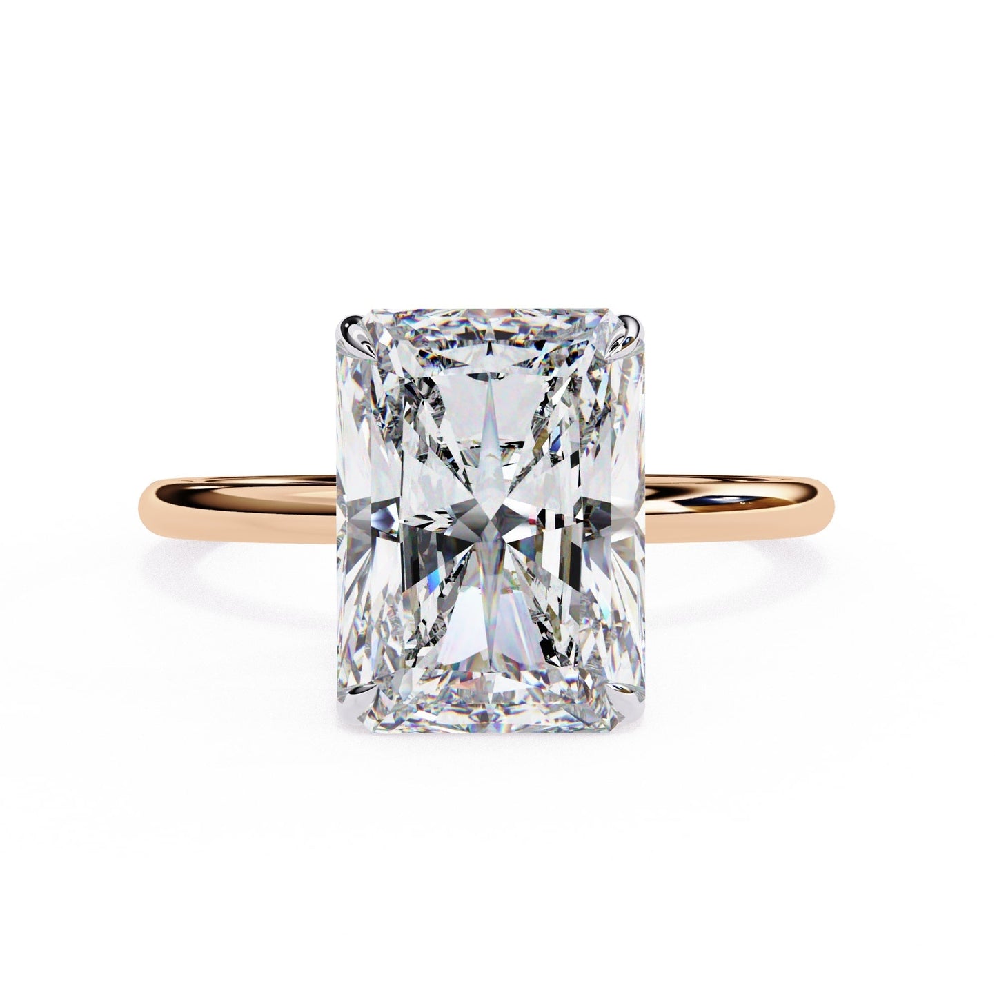 Hidden Halo Radiant Diamond Engagement Ring