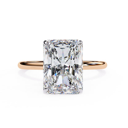 Hidden Halo Radiant Diamond Engagement Ring