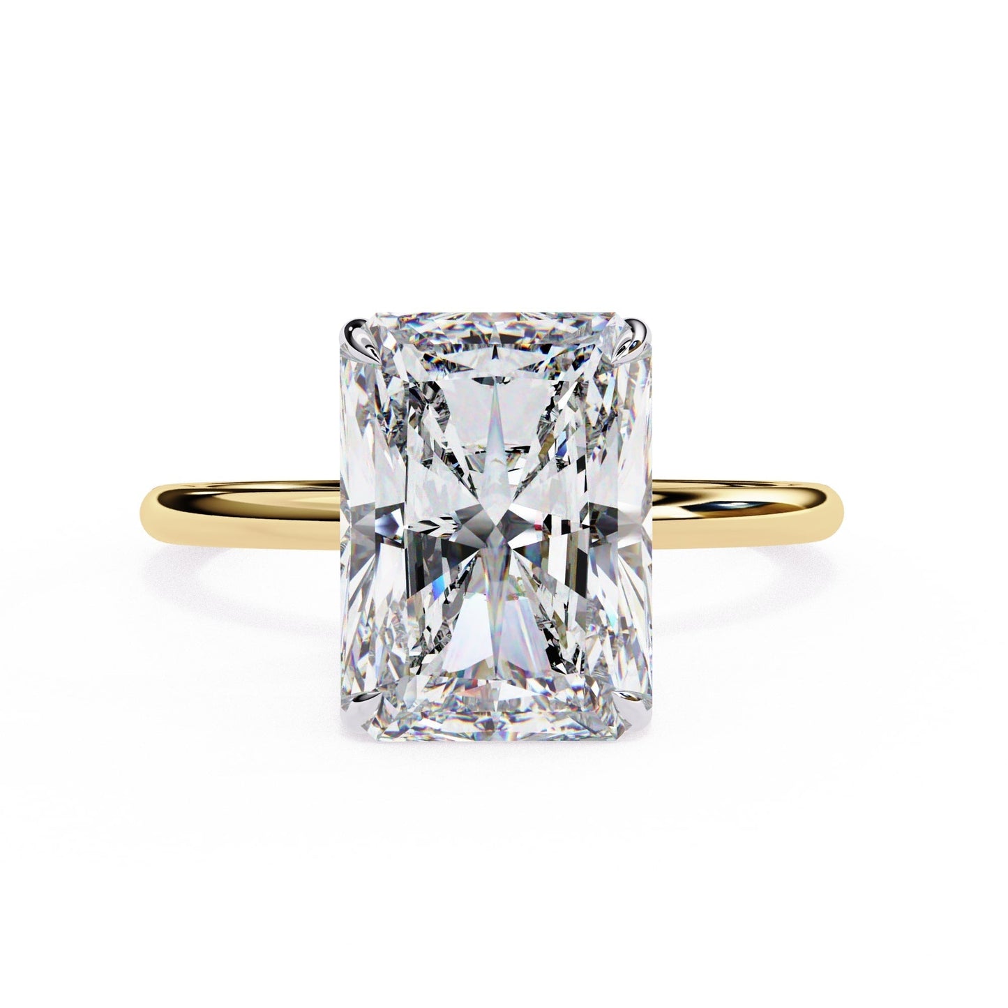 Hidden Halo Radiant Diamond Engagement Ring
