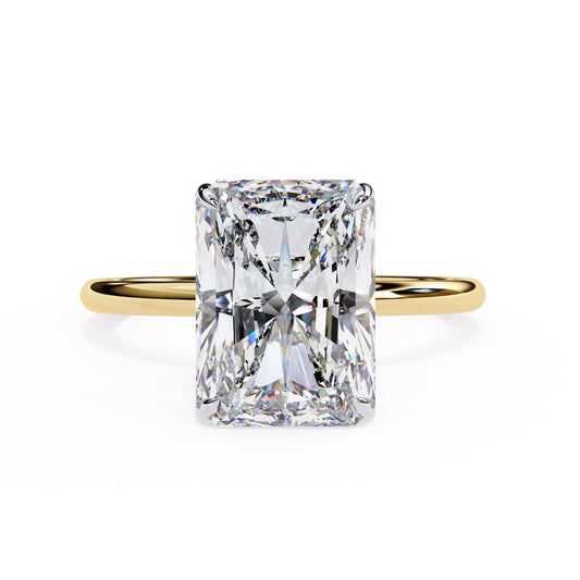 Hidden Halo Radiant Diamond Engagement Ring