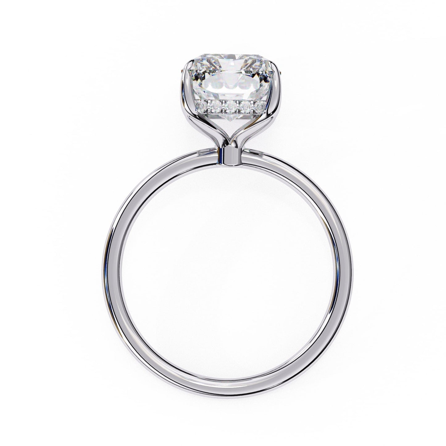 Emerald Lab Grown Diamond Hidden Halo Engagement Ring