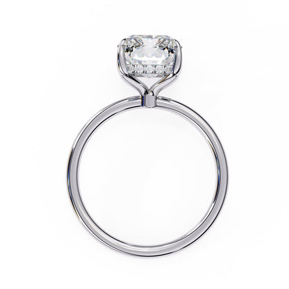 Emerald Lab Grown Diamond Hidden Halo Engagement Ring