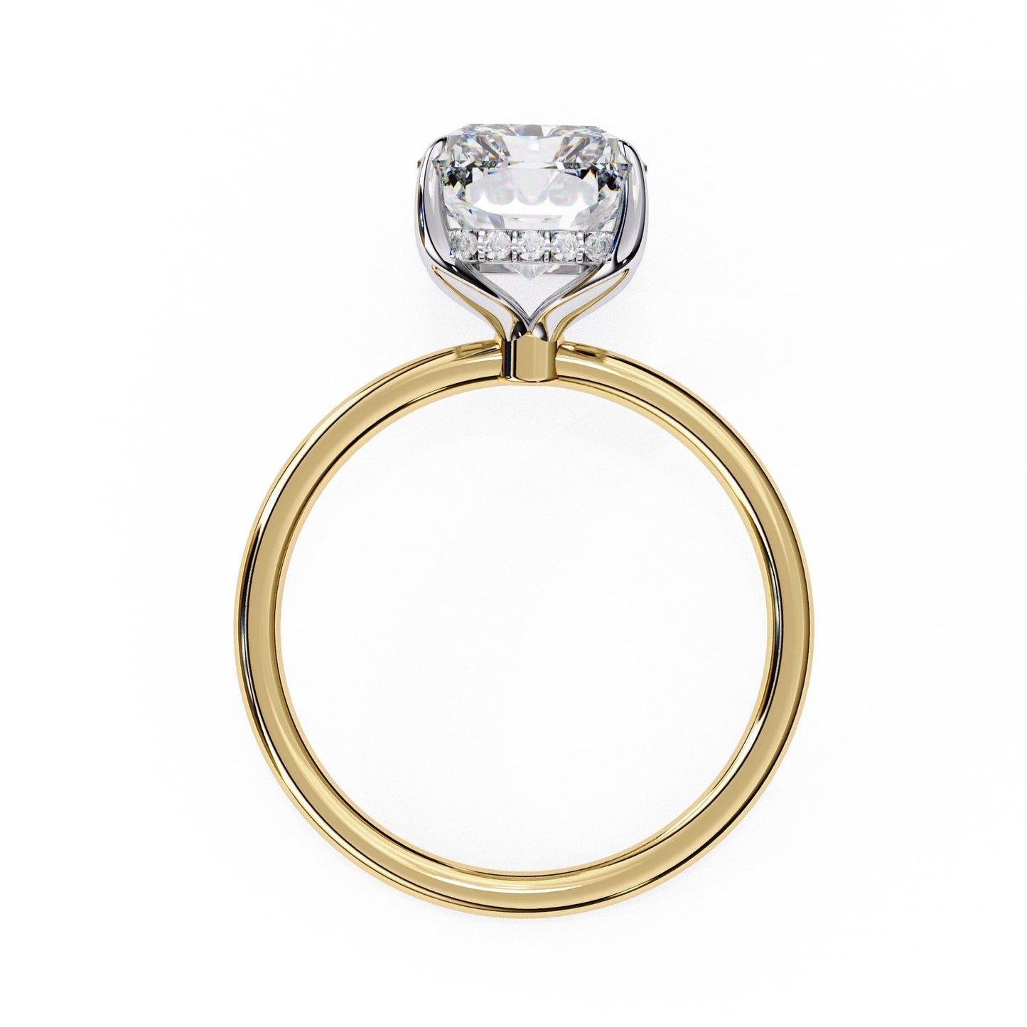 Hidden Halo Radiant Diamond Engagement Ring