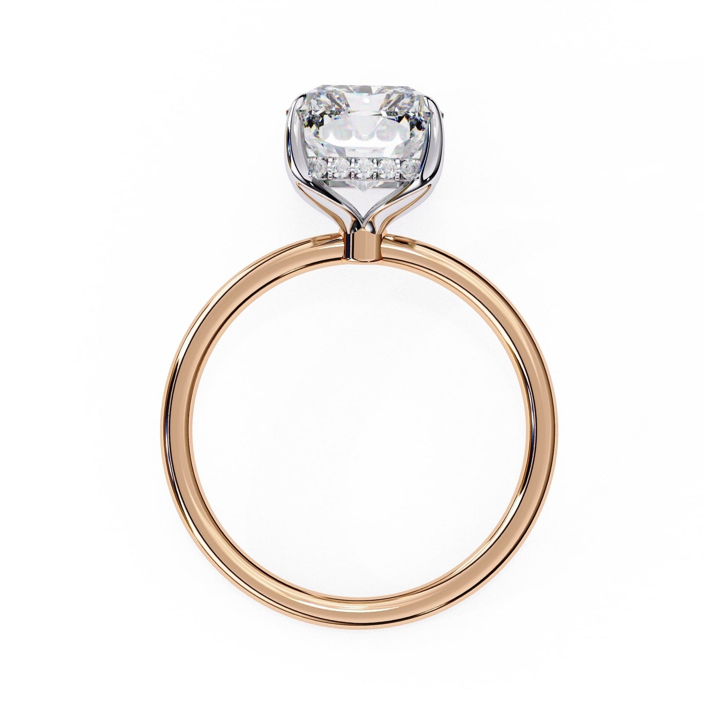 Emerald Lab Grown Diamond Hidden Halo Engagement Ring
