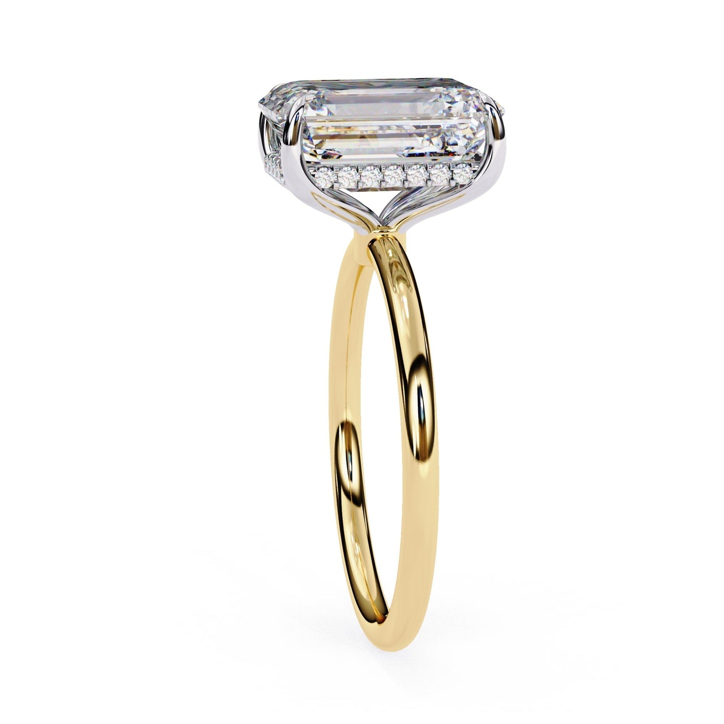Hidden Halo Radiant Diamond Engagement Ring