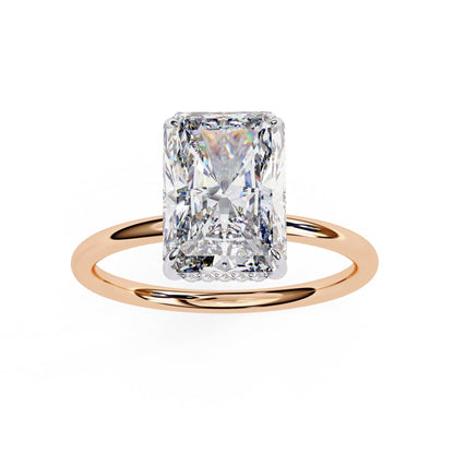 Hidden Halo Radiant Diamond Engagement Ring