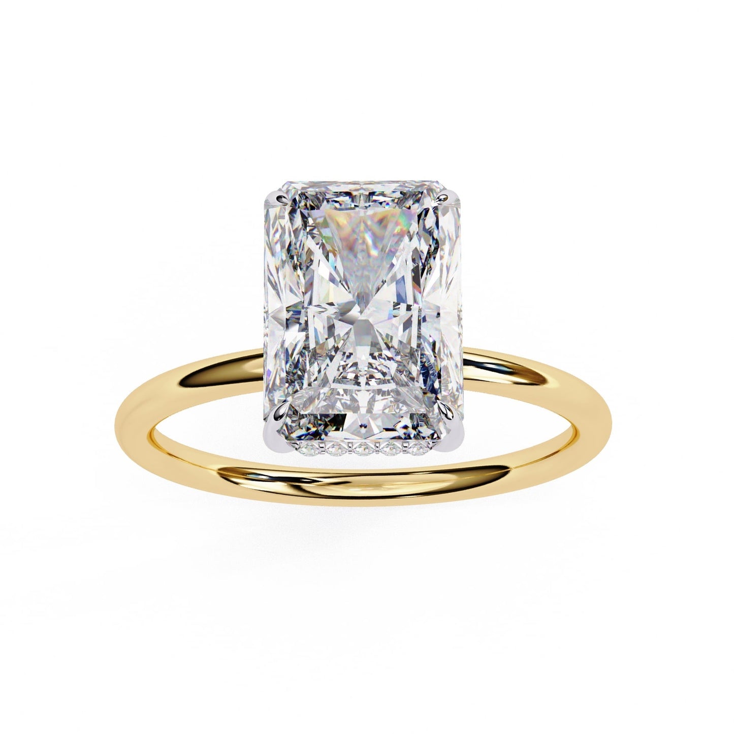 Hidden Halo Radiant Diamond Engagement Ring
