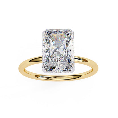 Hidden Halo Radiant Diamond Engagement Ring