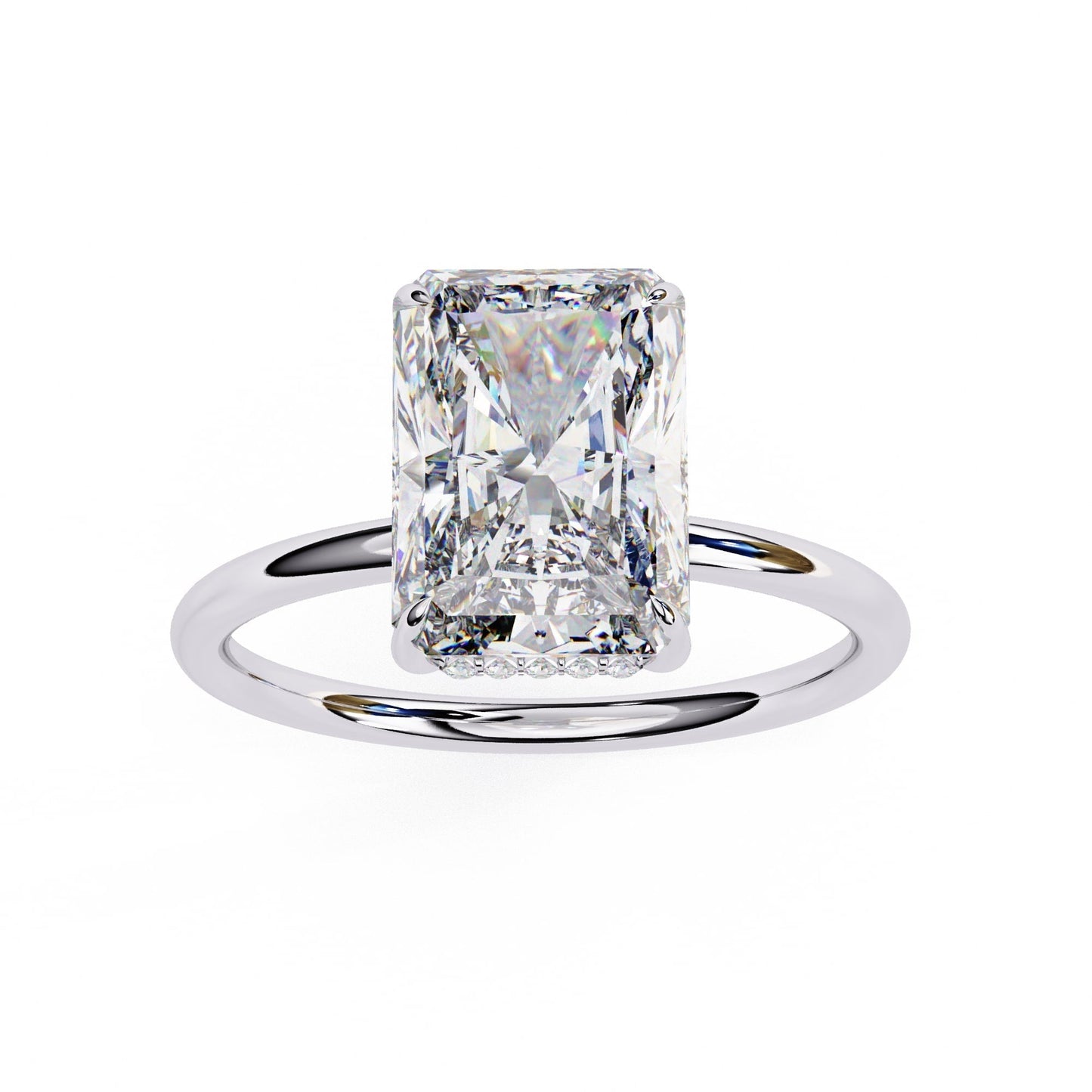 Hidden Halo Radiant Diamond Engagement Ring