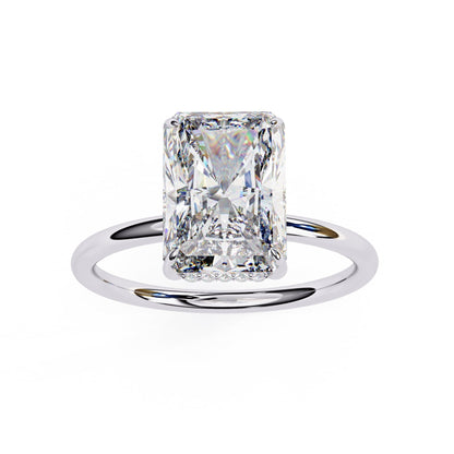 Hidden Halo Radiant Diamond Engagement Ring