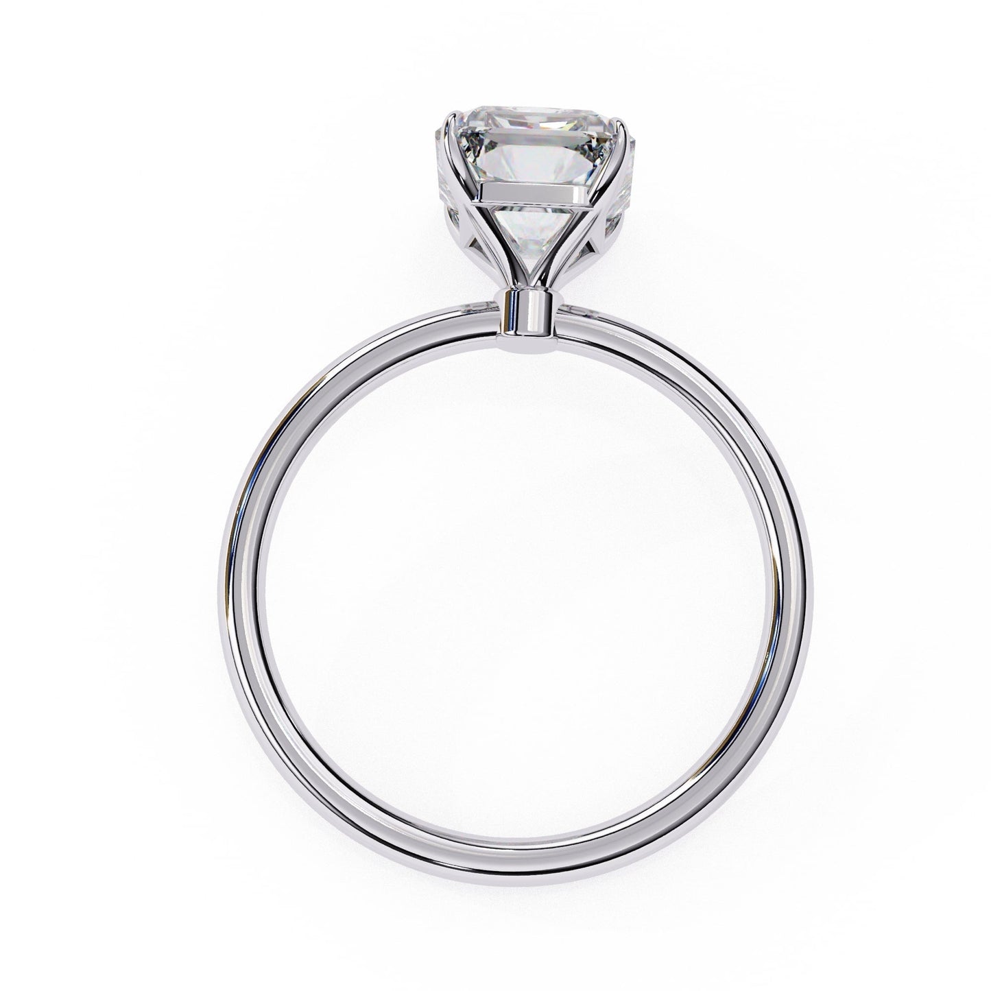 Radiant Lab Diamond Solitaire Engagement Ring