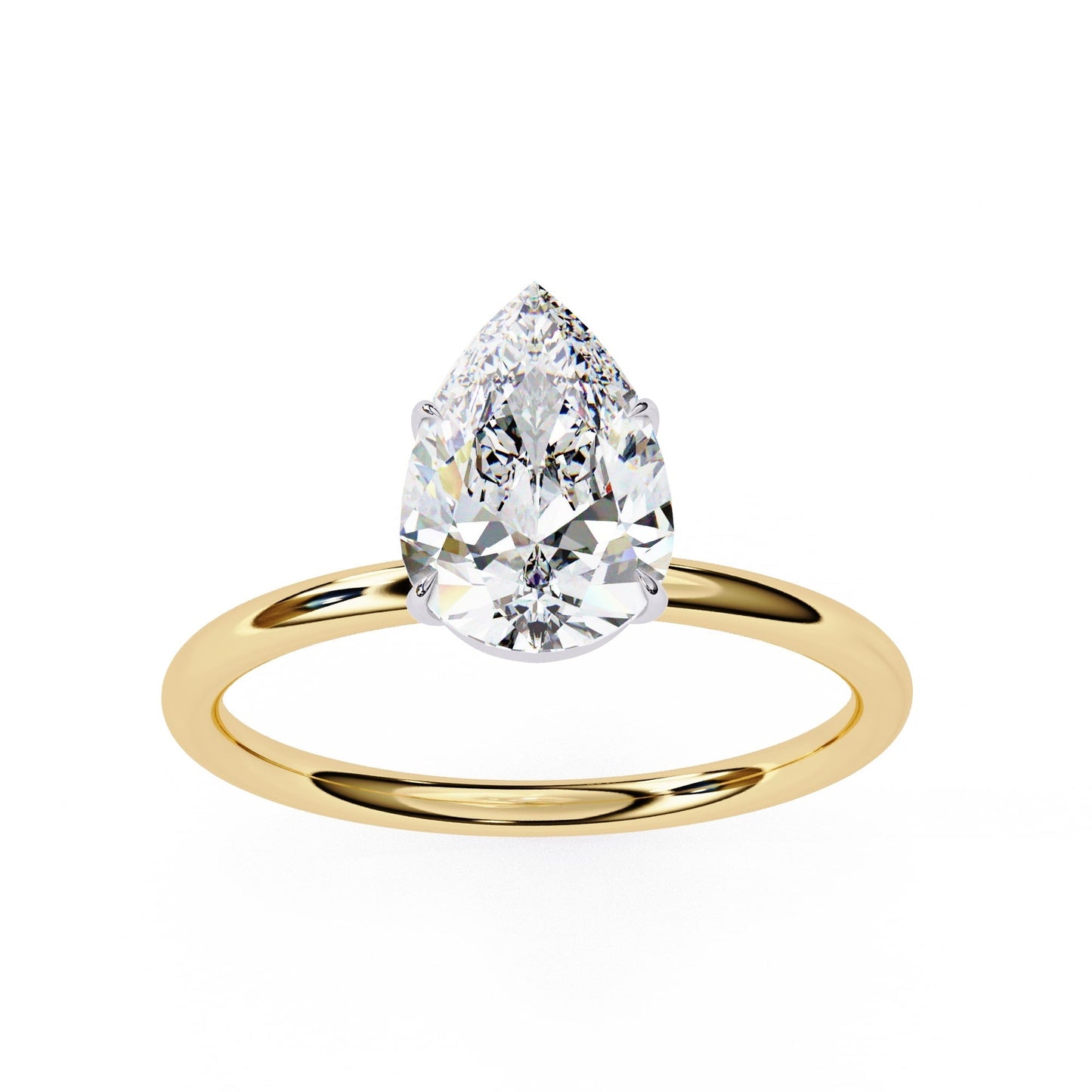 Classic Pear Diamond Solitaire Engagement Ring