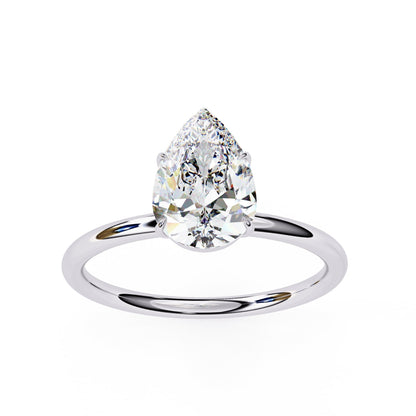 Classic Pear Diamond Solitaire Engagement Ring