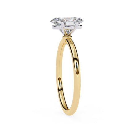 Oval Cut Solitaire Lab Diamond Engagement Ring