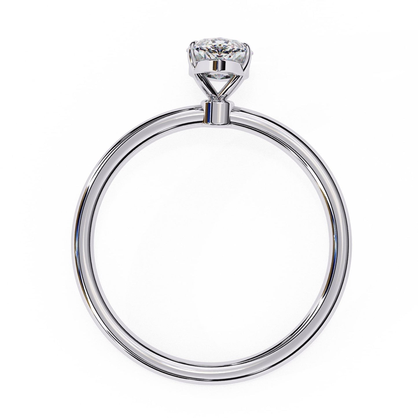 Marquise Cut Lab Diamond Solitaire Engagement Ring