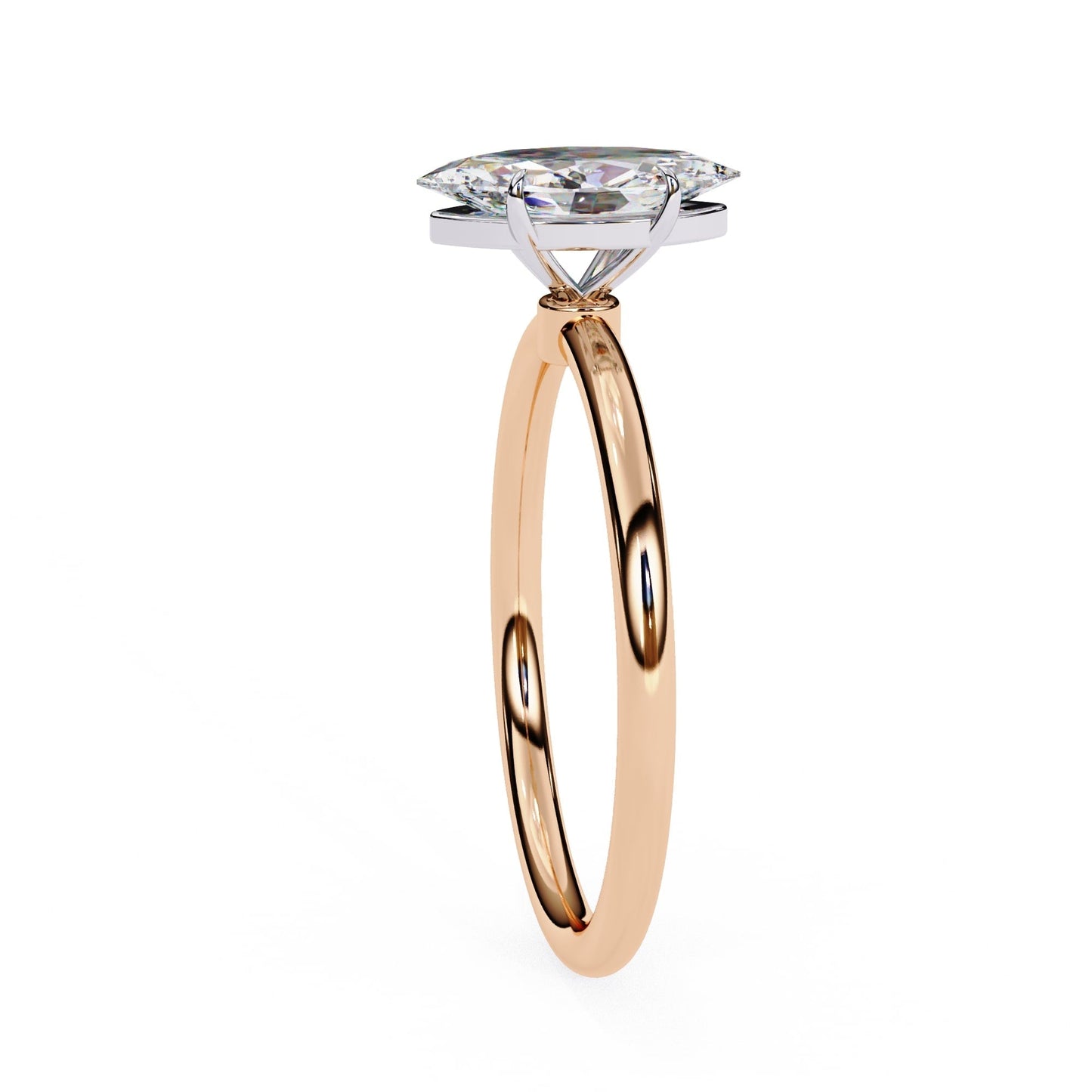 Marquise Cut Lab Diamond Solitaire Engagement Ring