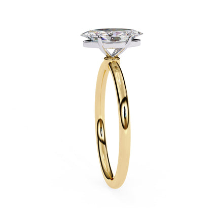 Marquise Cut Lab Diamond Solitaire Engagement Ring