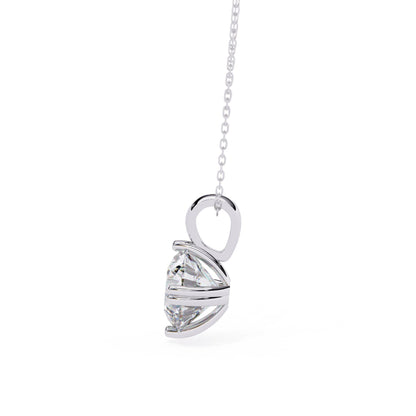 Double Prong Round Lab Grown Diamond  Pendant