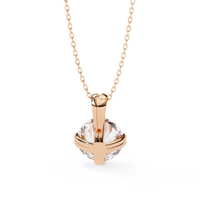 Double Prong Round Lab Grown Diamond  Pendant