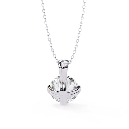 Double Prong Round Lab Grown Diamond  Pendant