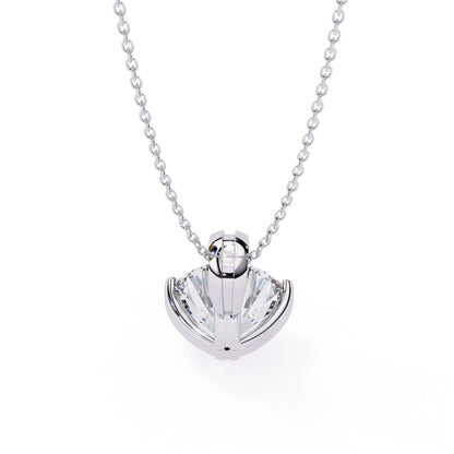 Double Prong Round Lab Grown Diamond  Pendant