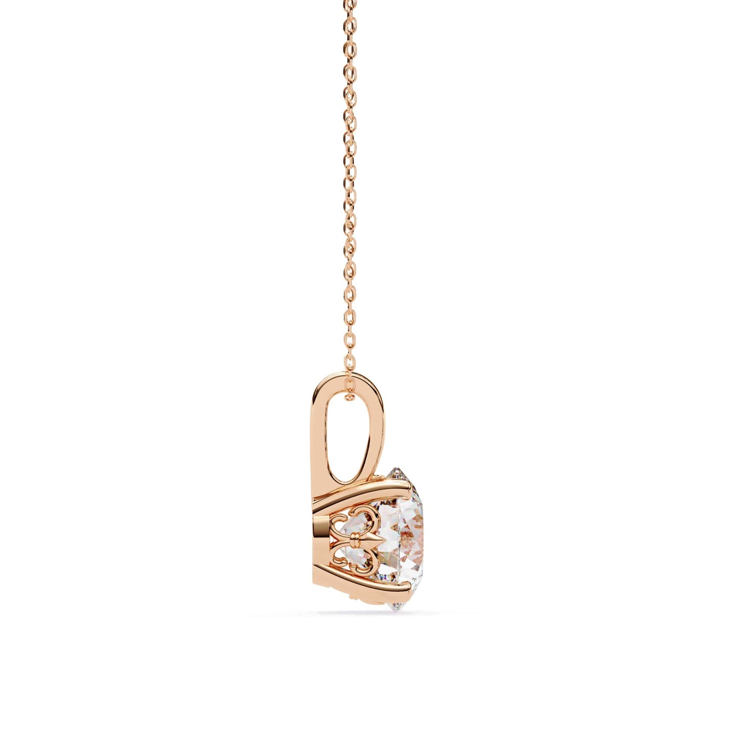 Charming 4 Prong Round  Lab Diamond Pendant