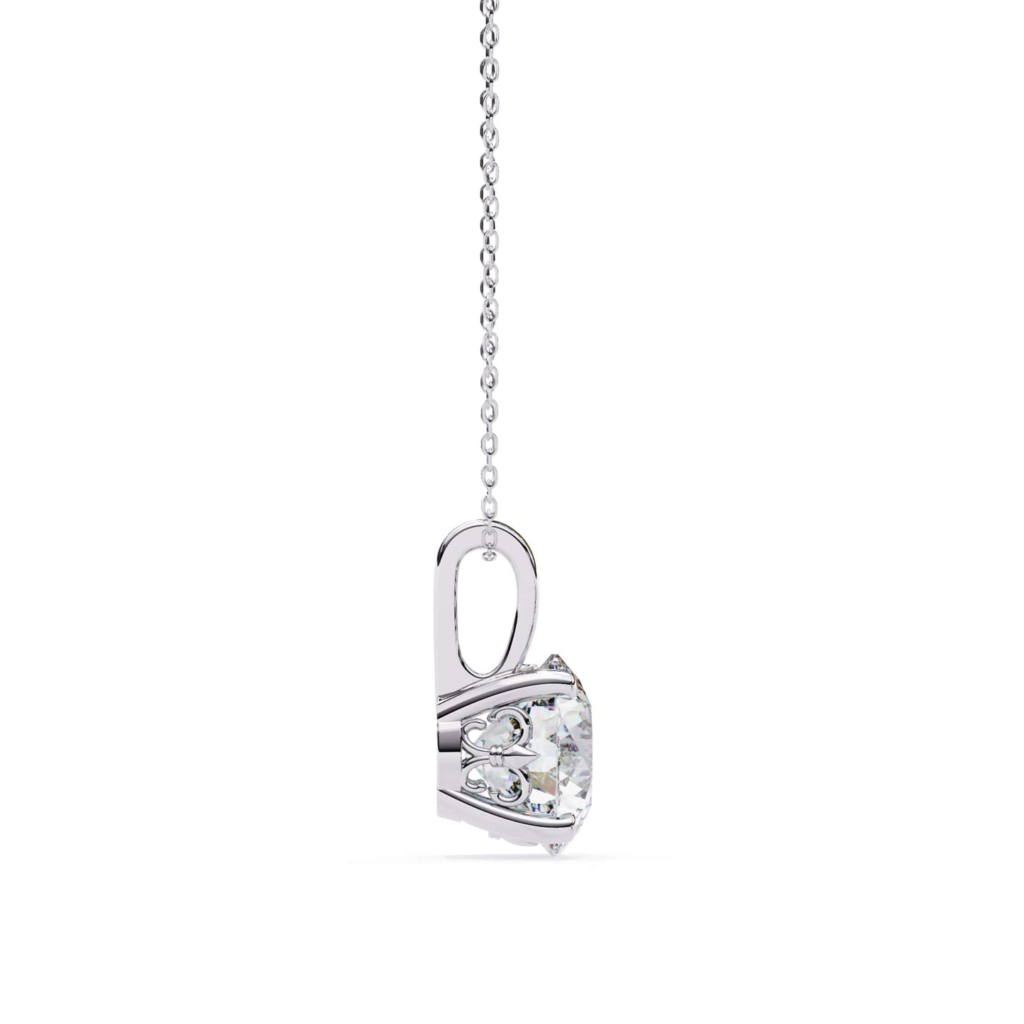 Charming 4 Prong Round  Lab Diamond Pendant