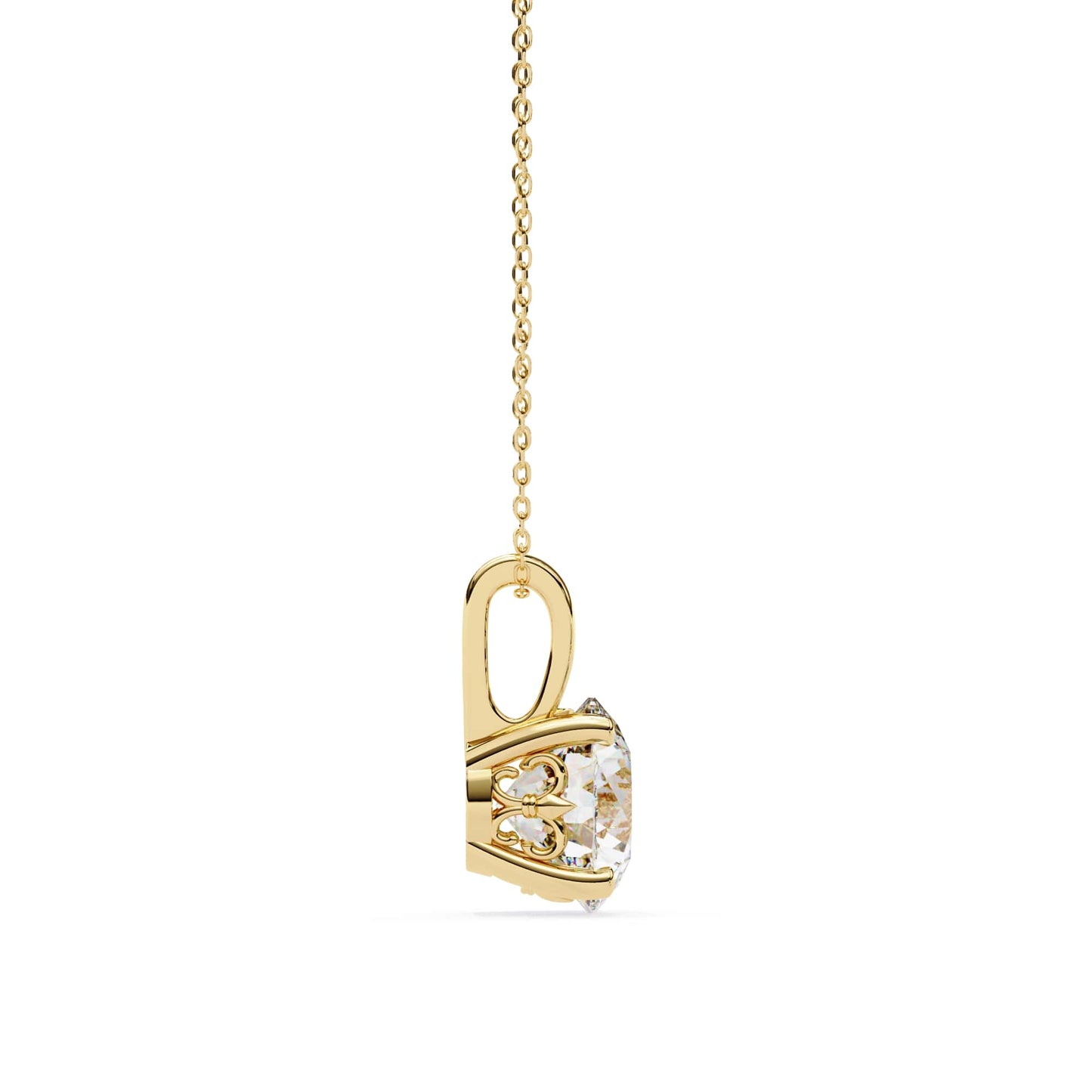 Charming 4 Prong Round  Lab Diamond Pendant