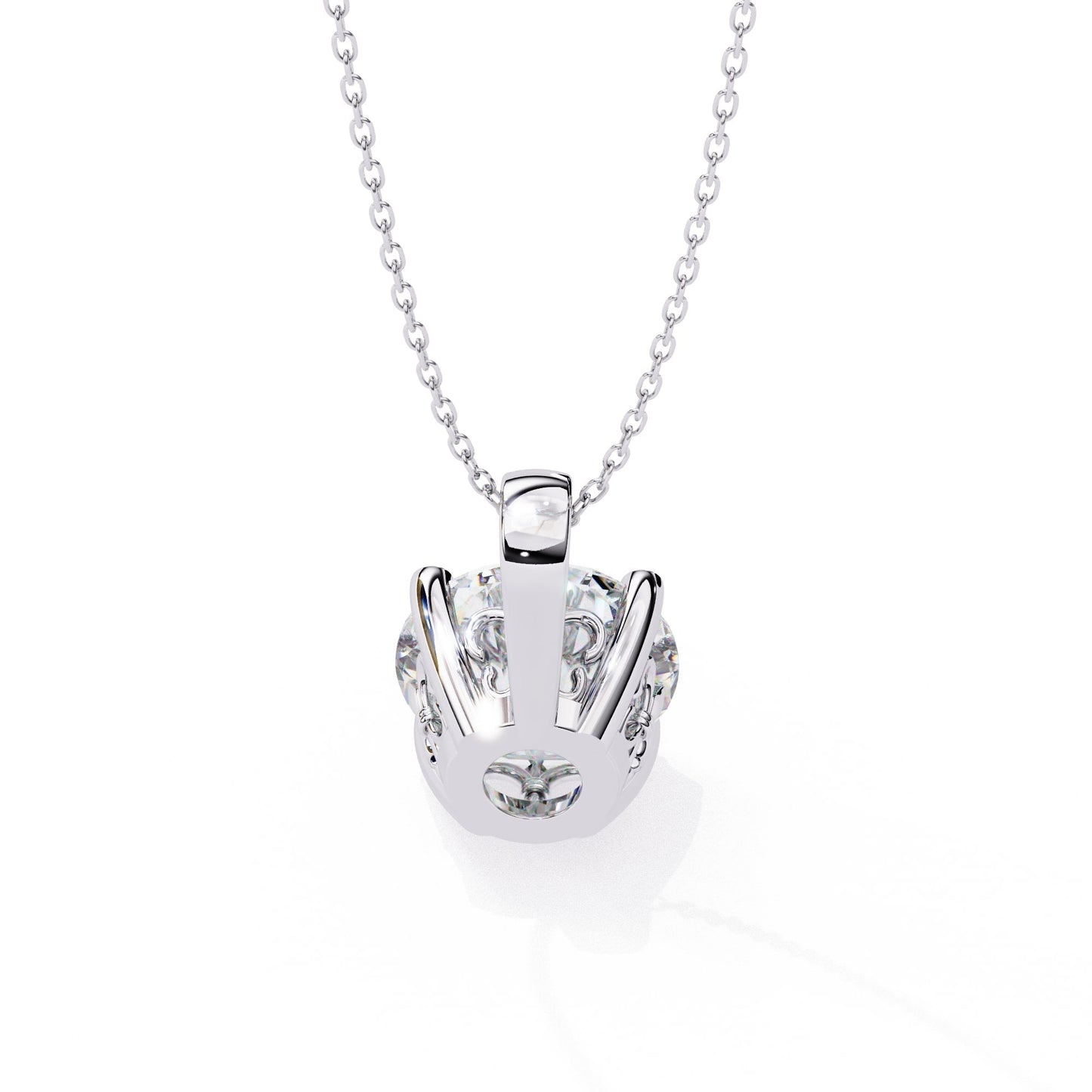 Charming 4 Prong Round  Lab Diamond Pendant