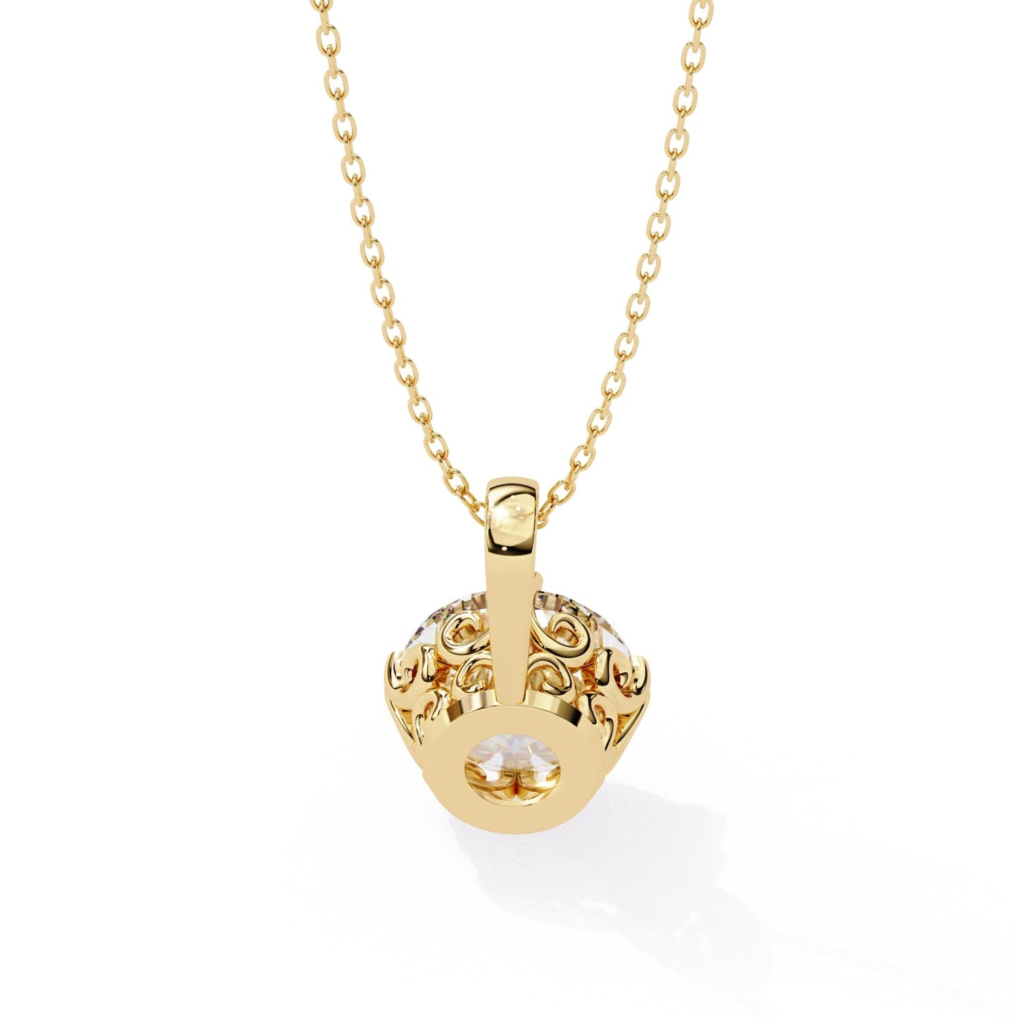 Lab Grown Round Diamond Solitaire Pendant