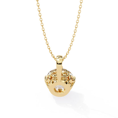 Lab Grown Round Diamond Solitaire Pendant