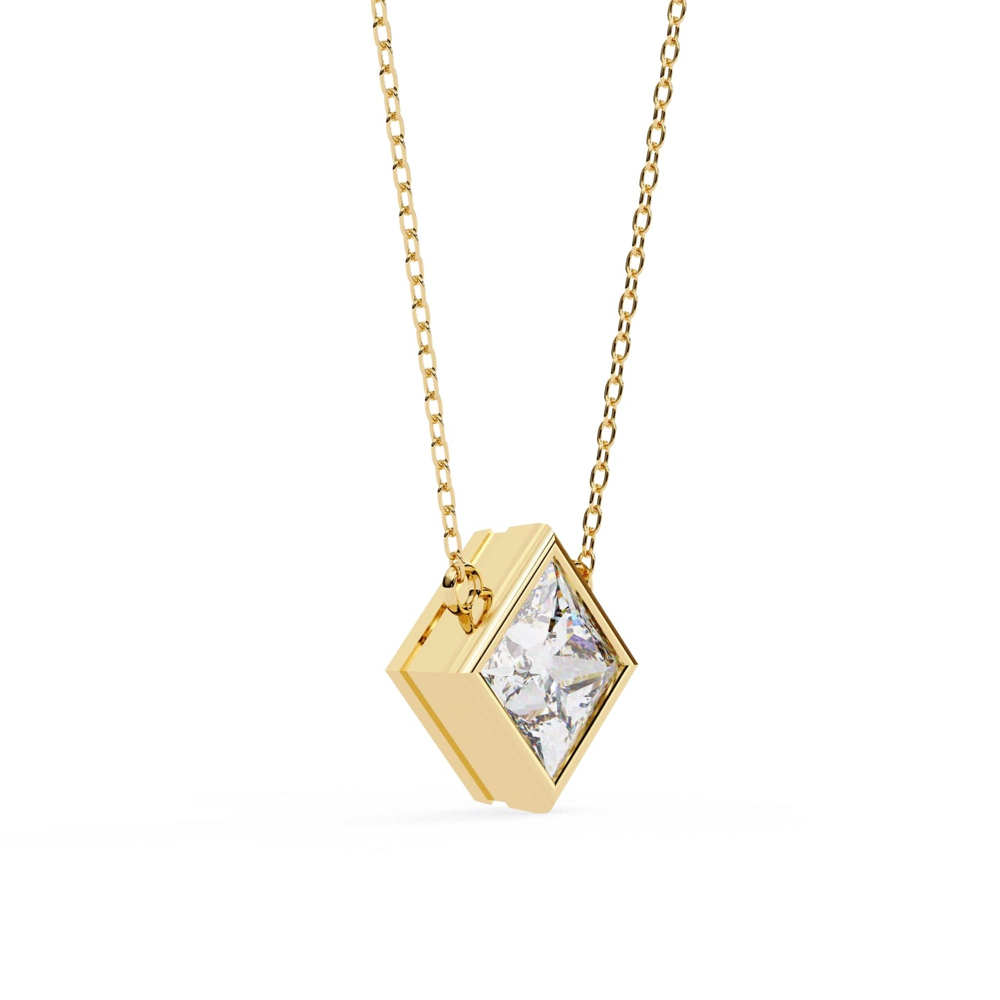 Stylish Princess Cut Bezel Pendant