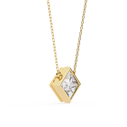 Stylish Princess Cut Bezel Pendant
