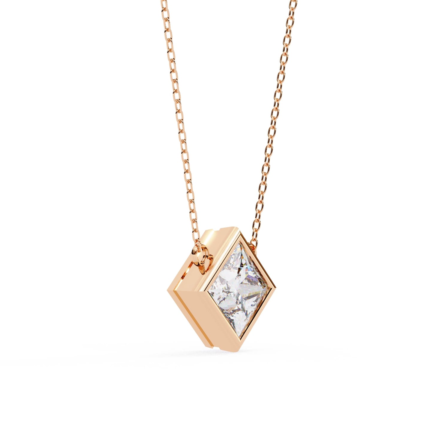 Stylish Princess Cut Bezel Pendant