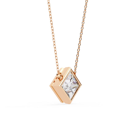 Stylish Princess Cut Bezel Pendant