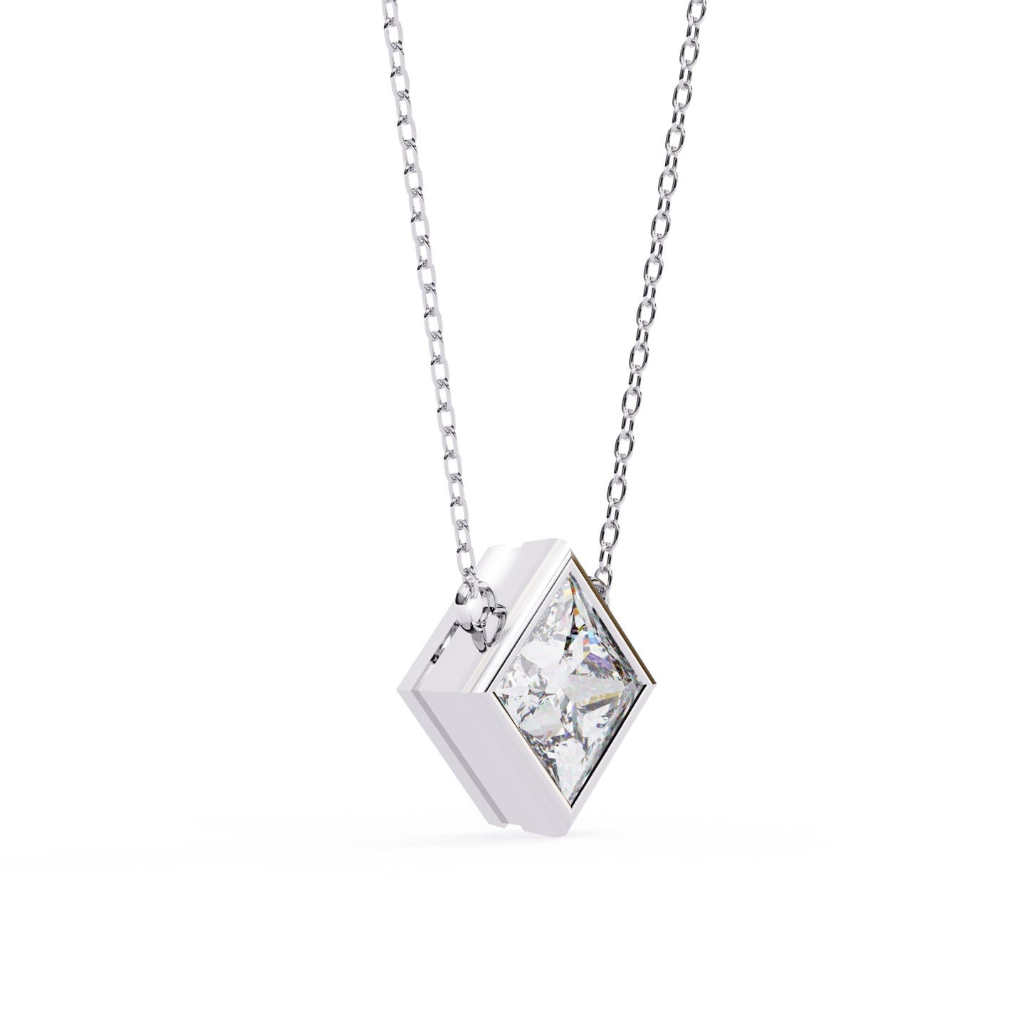 Stylish Princess Cut Bezel Pendant