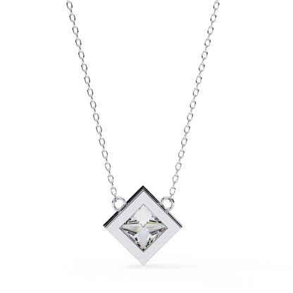 Stylish Princess Cut Bezel Pendant