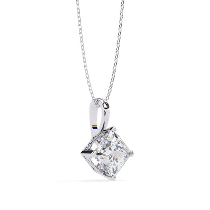 Lab Grown Princess Cut Diamond Basket Pendant